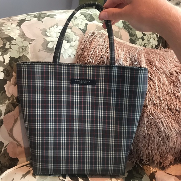 Burberry Plaid Canvas Tote - Picture 1 of 8